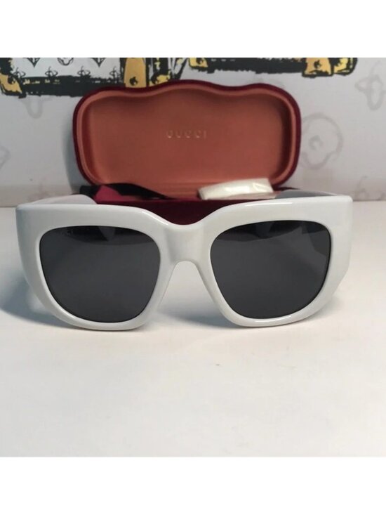 New Authentic  Gucci GG1545S 003 – Light Grey Oversized Square Sunglasses ✨ main image 9